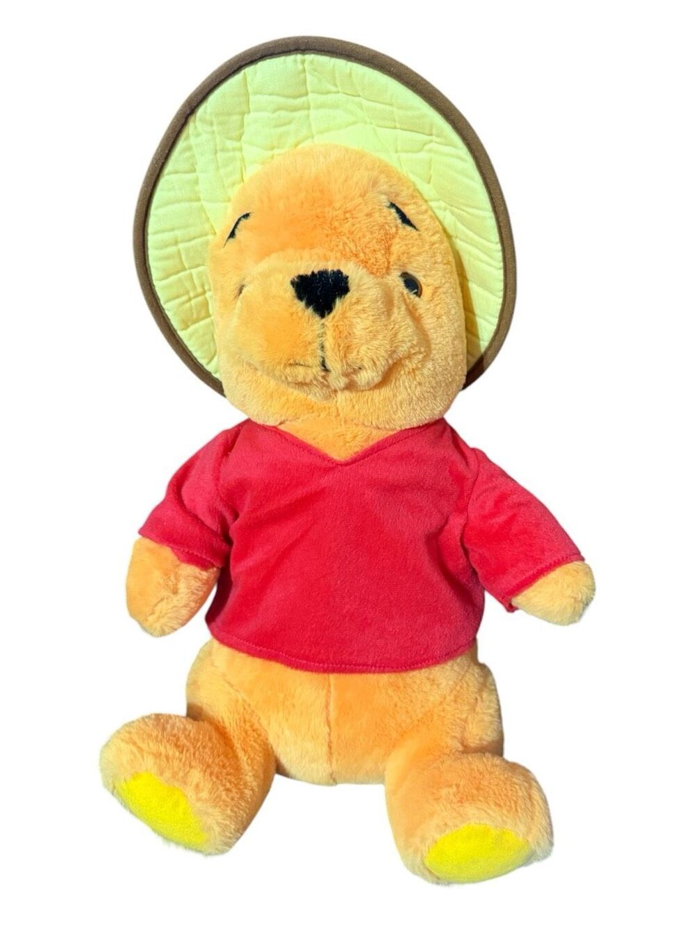 Vintage Winnie The Pooh Bear Plush Yellow Sun Hat Cute Summer Stuffy Retro
